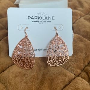 Park lane rose gold filigree earrings